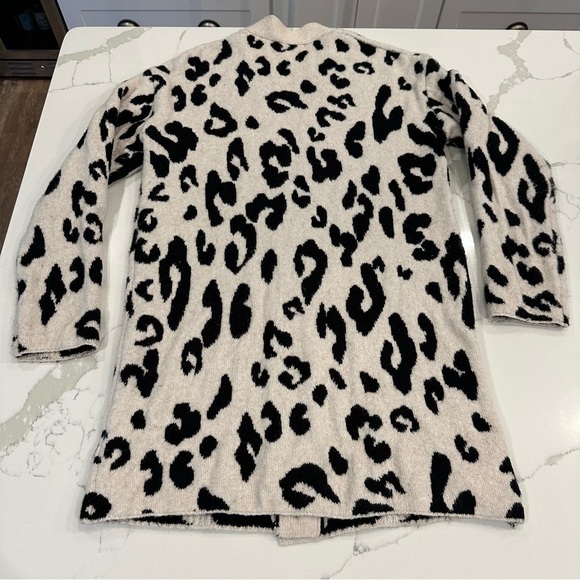 Something Navy Nordstrom Leopard Print Long Line Cardigan Sweater Buttons Size M - Picture 2 of 10